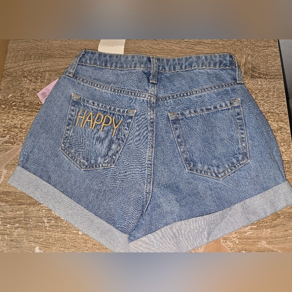 NWT Wild Fable Highest Rise Mom Short Cuffed Denim Jean HAPPY Shorts 0 25R 25 R - Picture 3 of 10